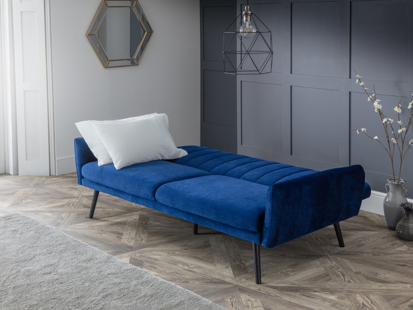Afina Sofa Bed in Plush Blue