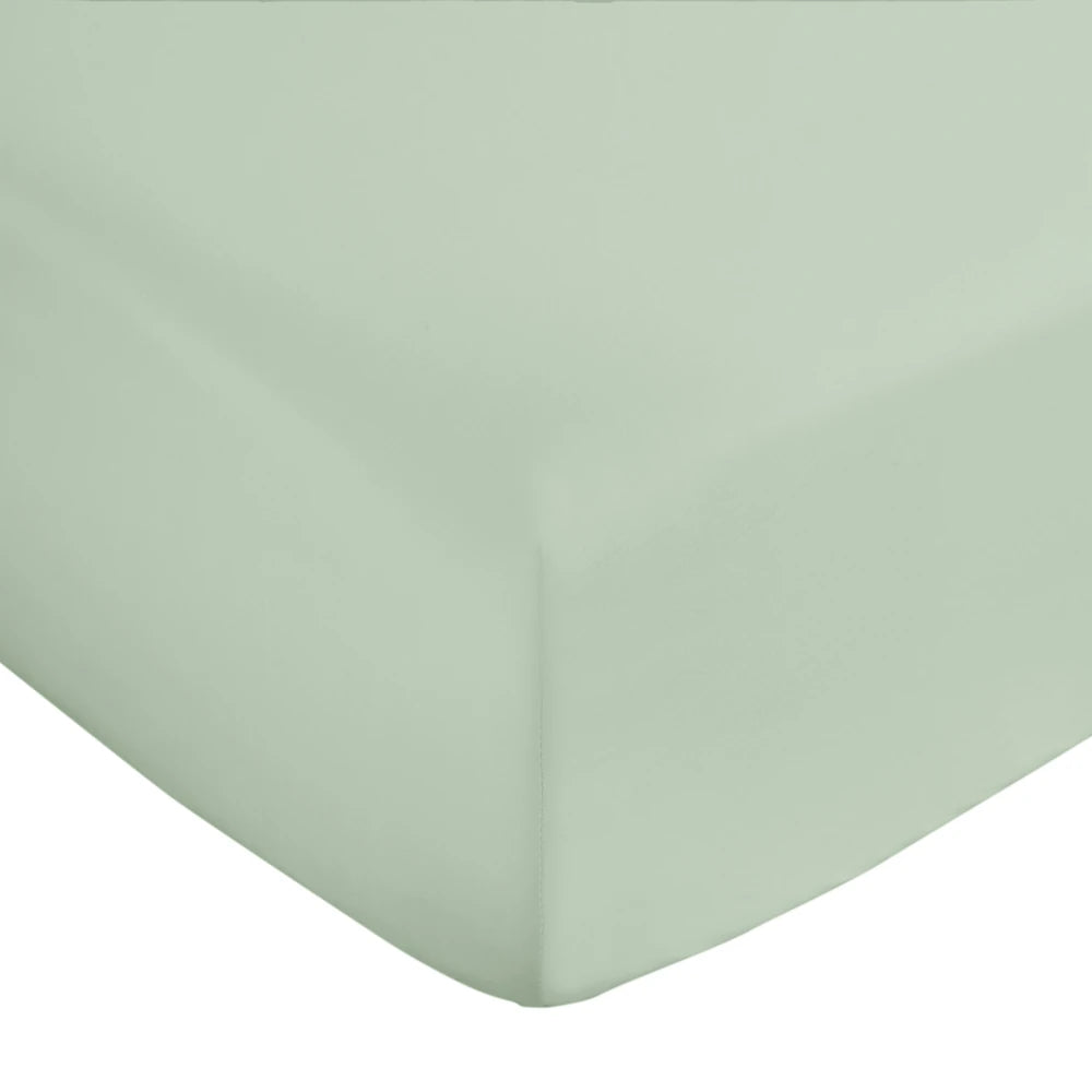 Bianca 400TC Cotton Sateen Fitted Sheet | Green