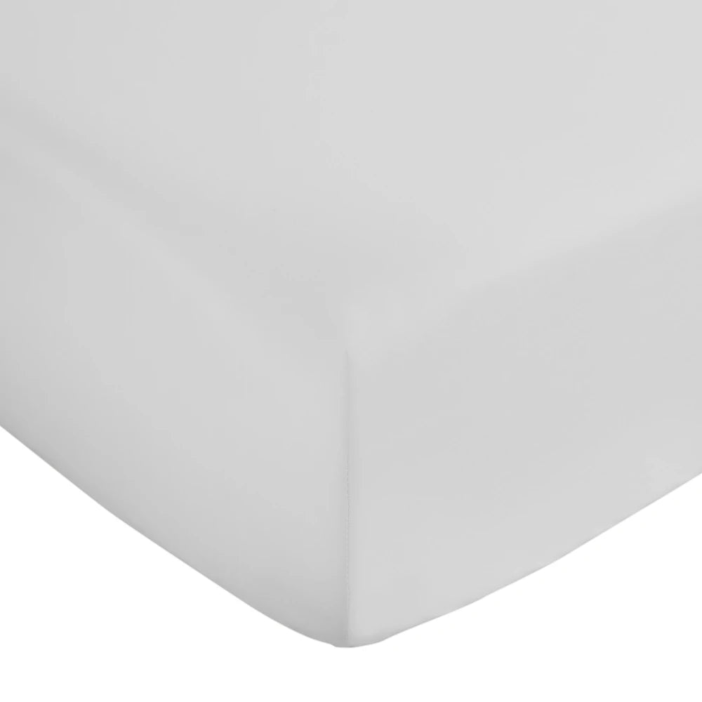 Bianca 400TC Cotton Sateen Fitted Sheet | White