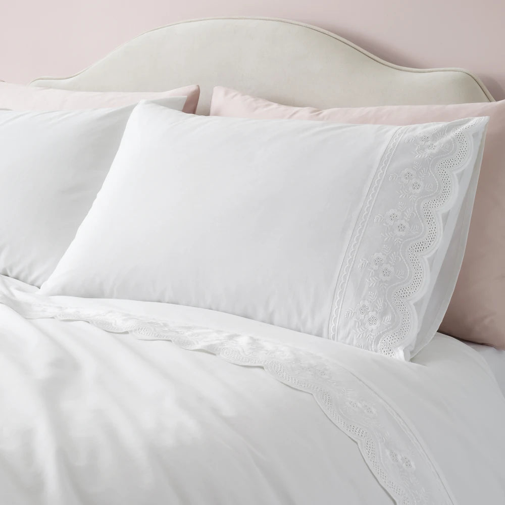 Bianca Elise Lace Duvet Set | White