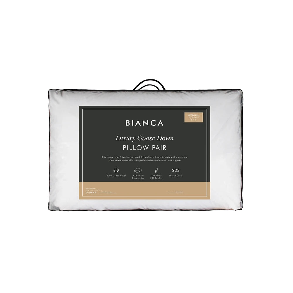 Bianca Goose Down Pillow Pair