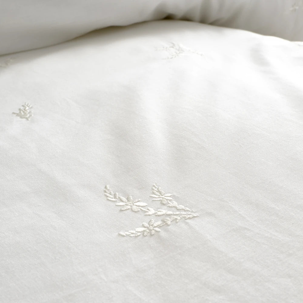 Bianca Lottie Embroidery Duvet Set | White