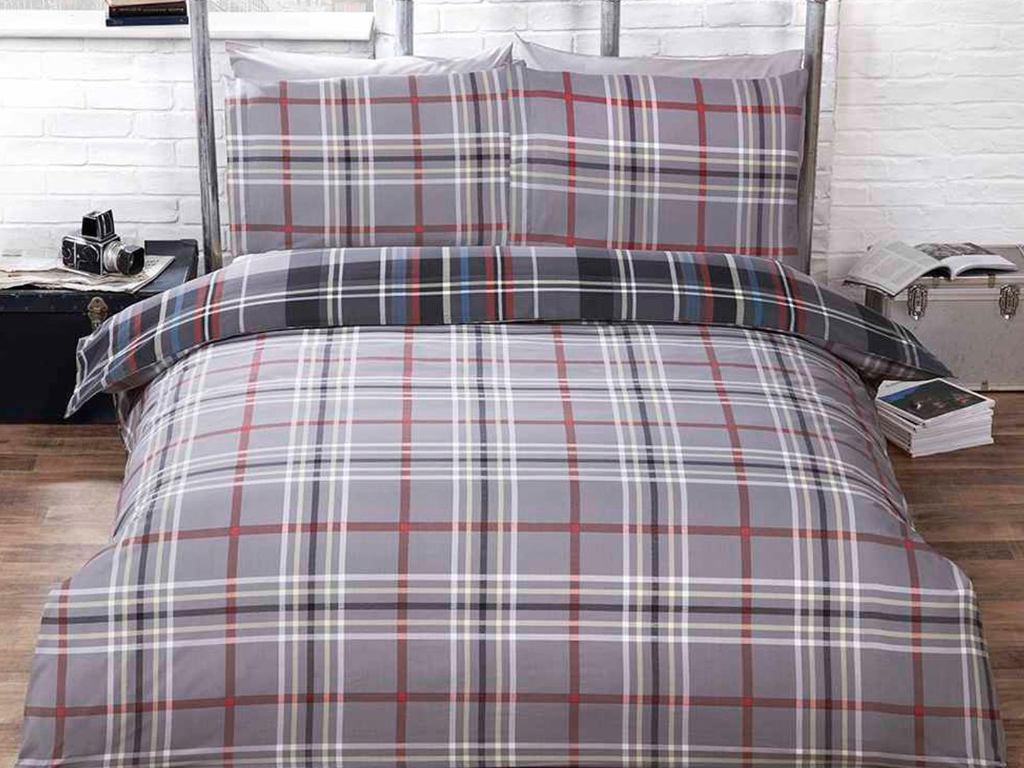 Hamilton Check Bedding Set Grey
