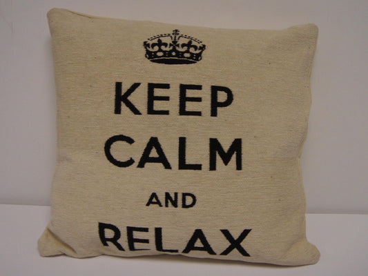 Keep Calm Relax Cushion Cover Natural