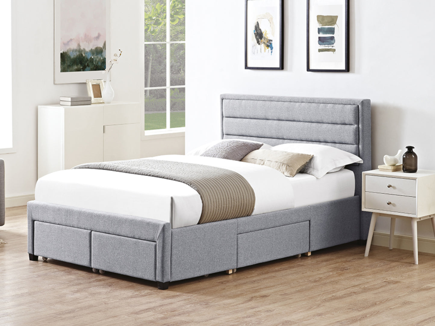 Greenwich Bed Frame in Soft Grey