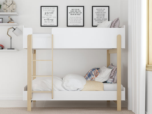 Hero Bunk Bed in White and Oak