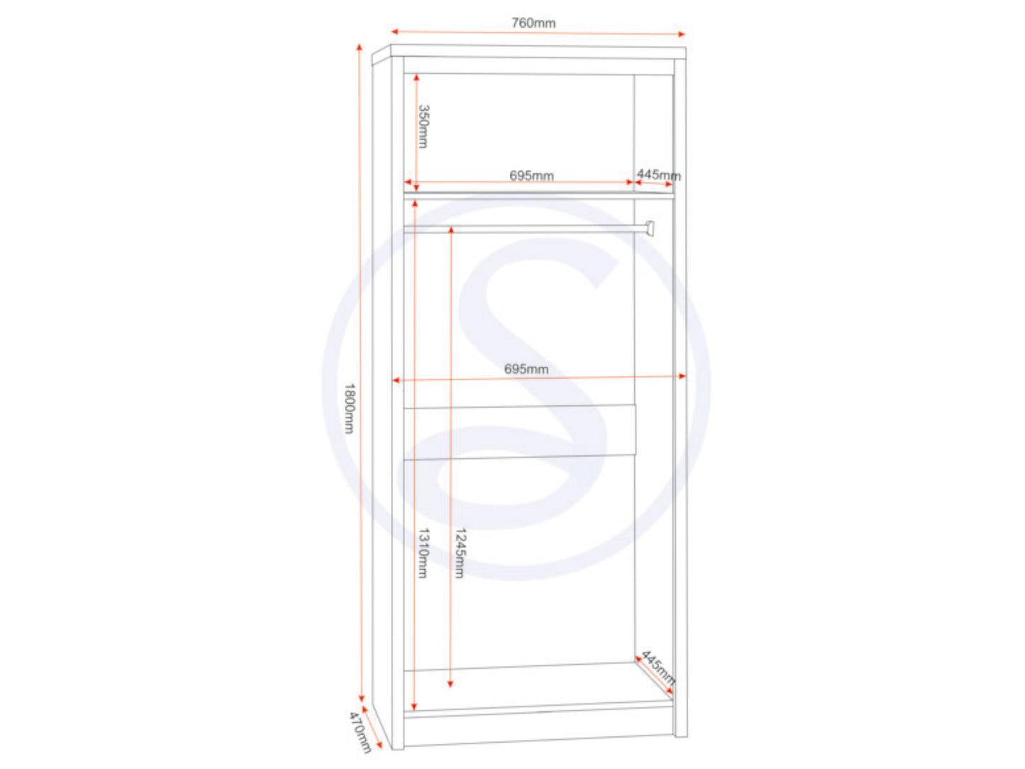 Seville Bedroom Furniture Grey Gloss and Oak Effect