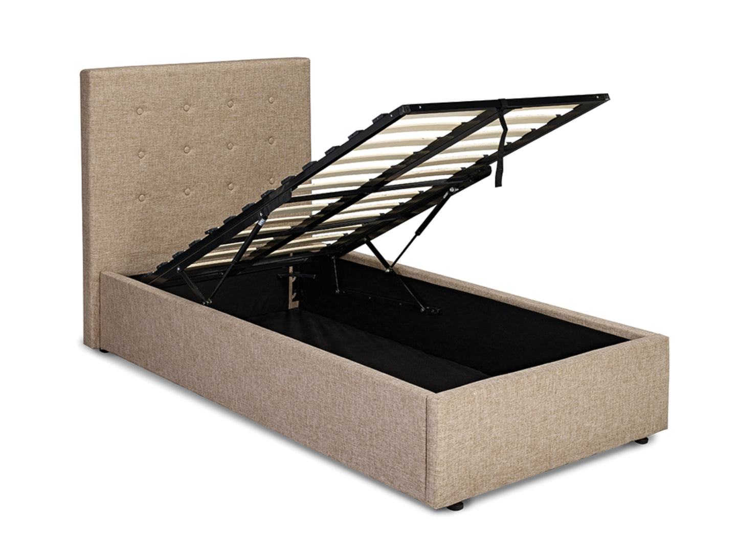 Lucca Ottoman Storage Bed Frame in Soft Beige