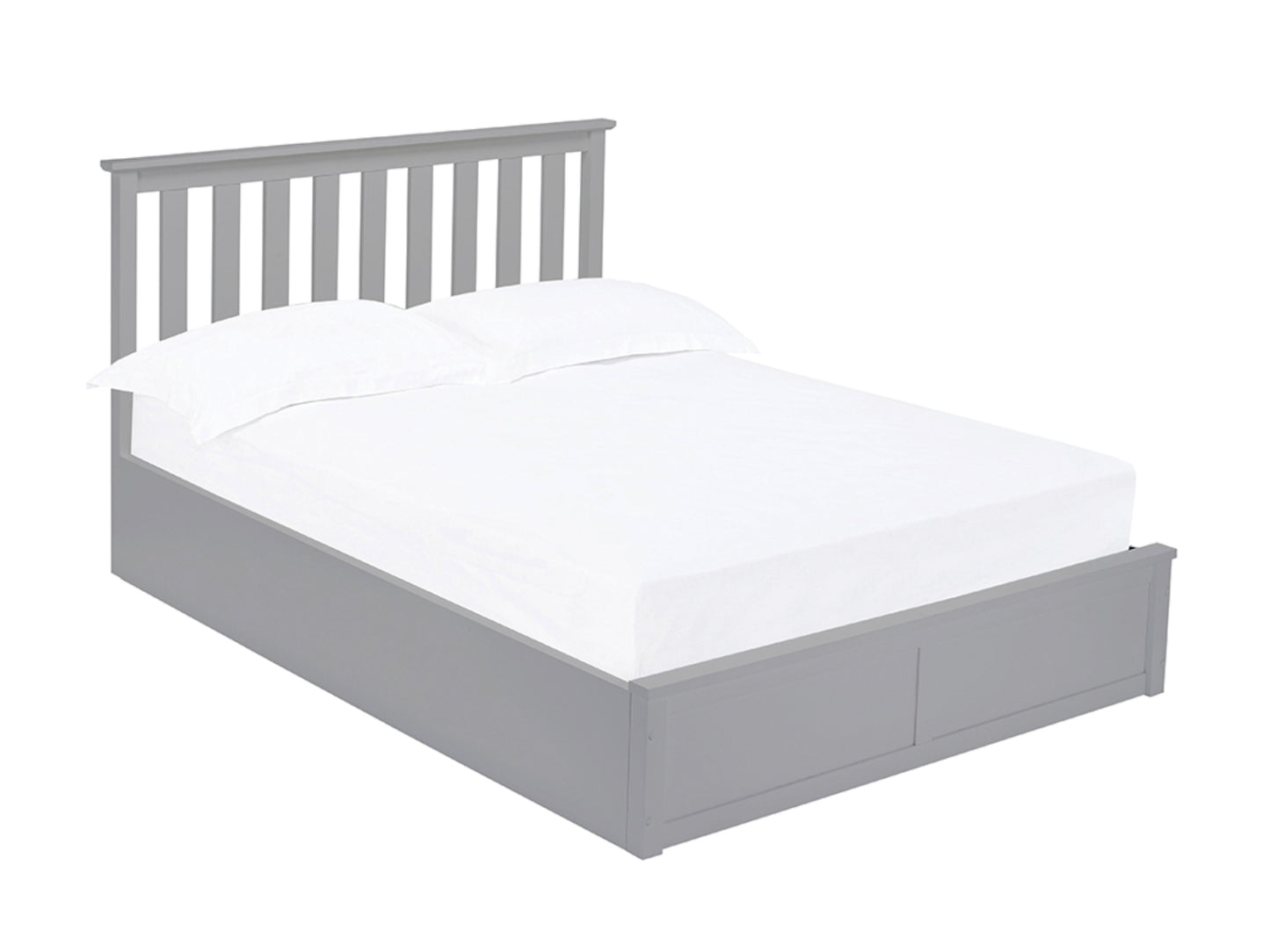 Oxford Wooden Ottoman Storage Bed in Grey