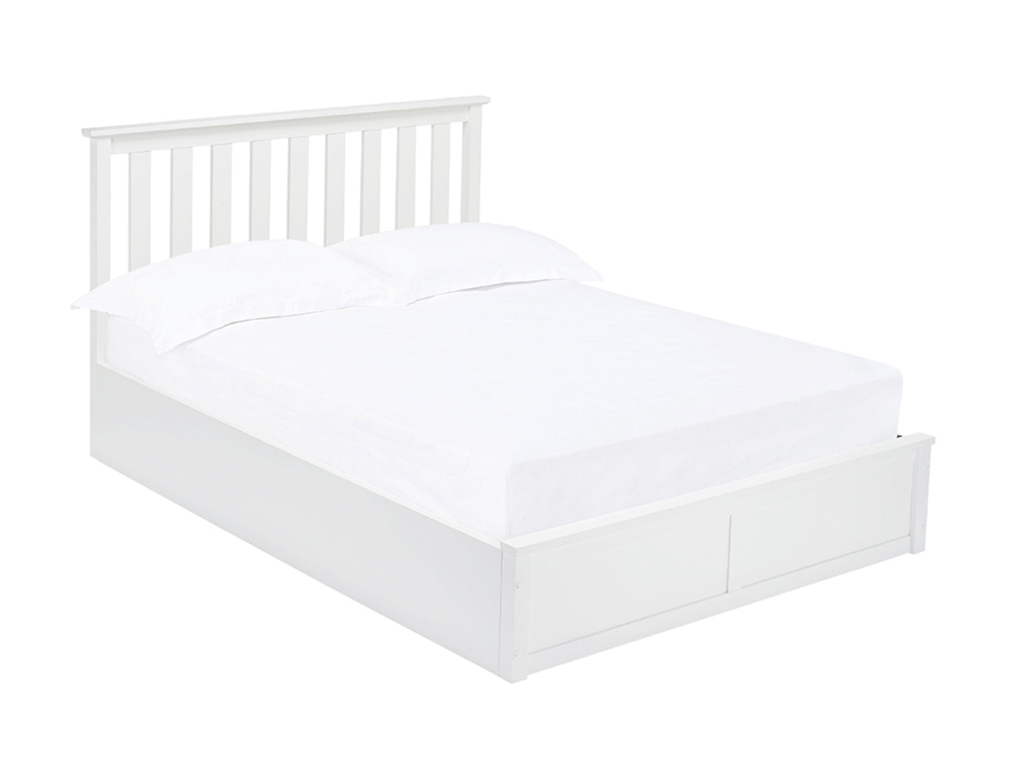 Oxford Wooden Ottoman Storage Bed in White