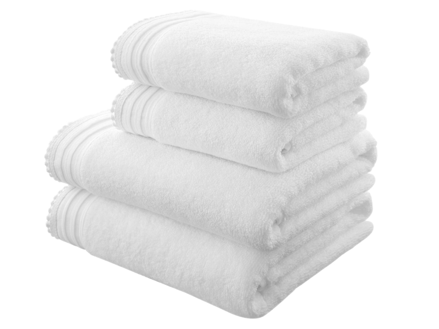 Catherine Lansfield Pom Pom Zero Twist Towels in White