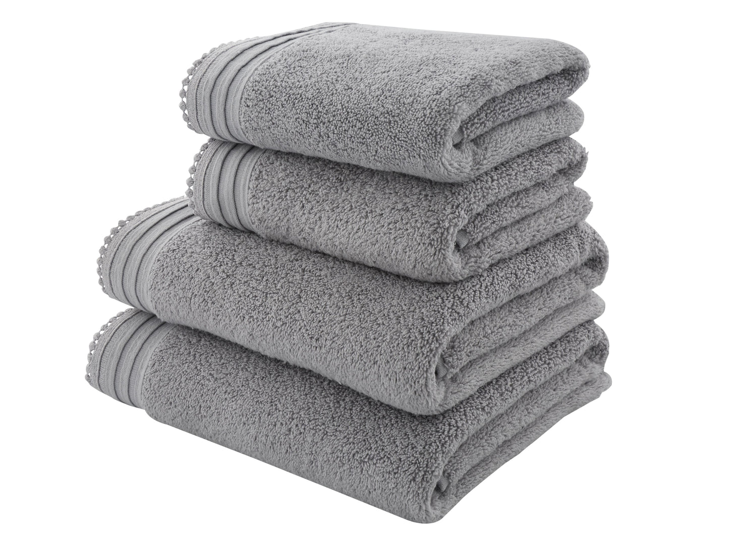 Catherine Lansfield Pom Pom Zero Twist Towels in Silver