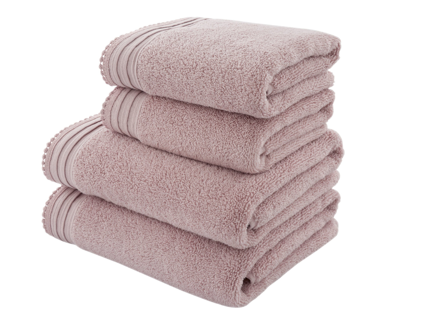 Catherine Lansfield Pom Pom Zero Twist Towels in Blush