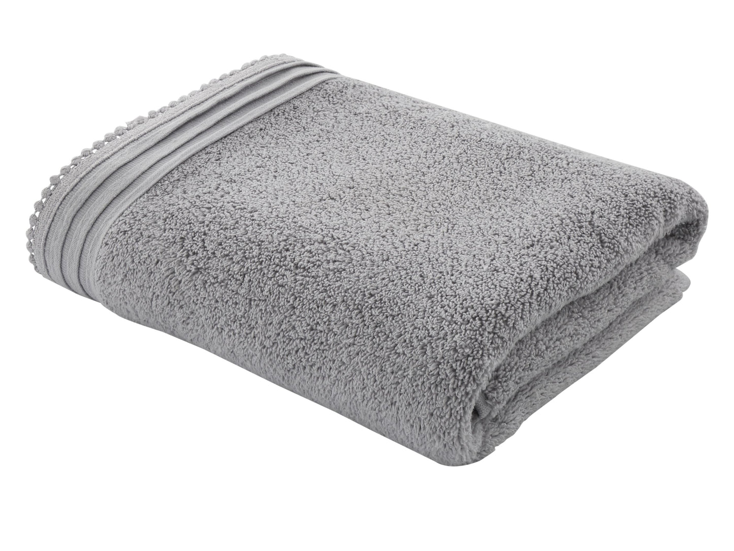 Catherine Lansfield Pom Pom Zero Twist Towels in Silver