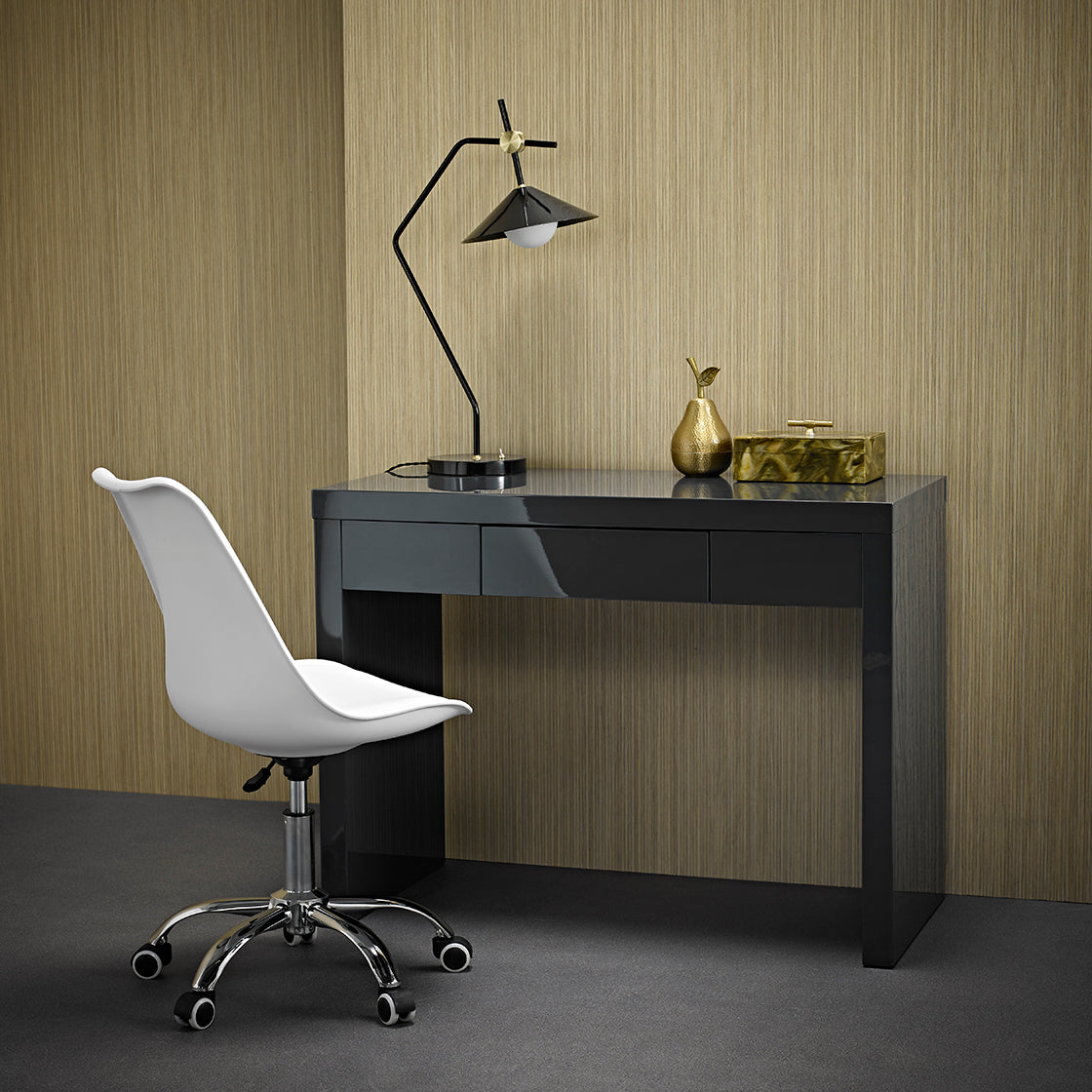 Puro Bedroom Furniture in Charcoal Gloss