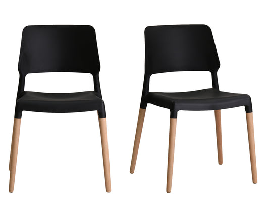 Riva Dining Chair in Black (2 Pack)