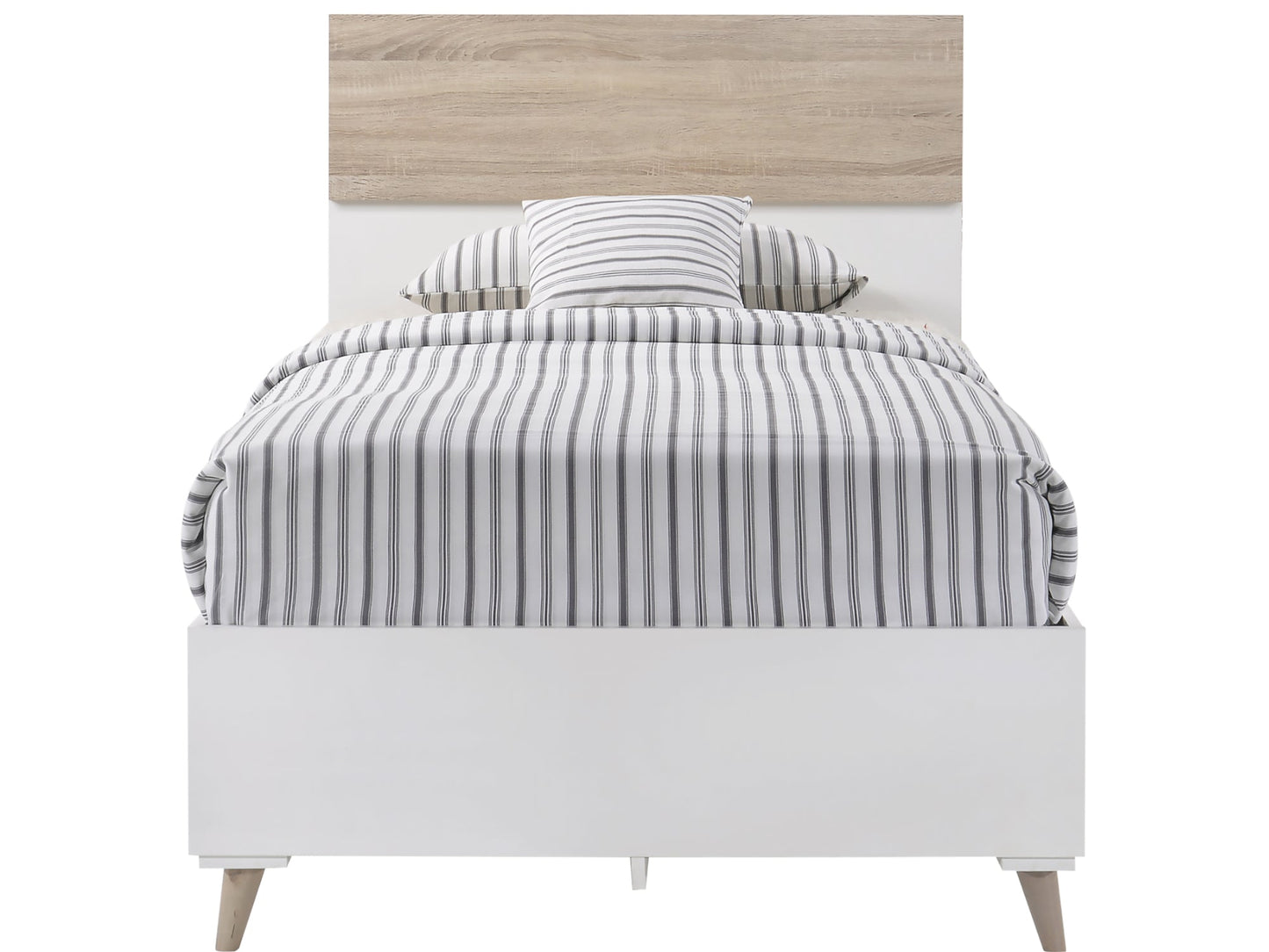 Stockholme Bed Frame in White and Oak