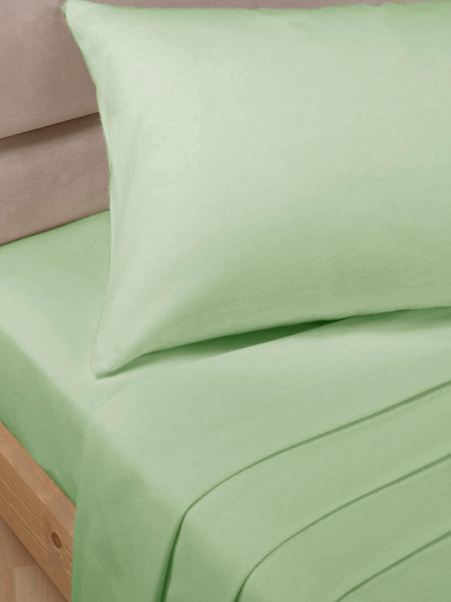 Percale Luxury Fitted Sheet Soft Green