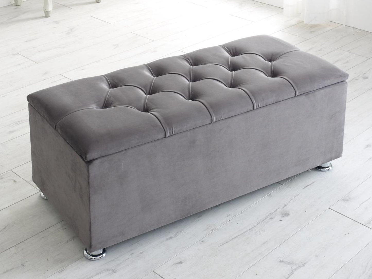 Olivia Luxury Bed Frame in Plush Velvet Charcoal