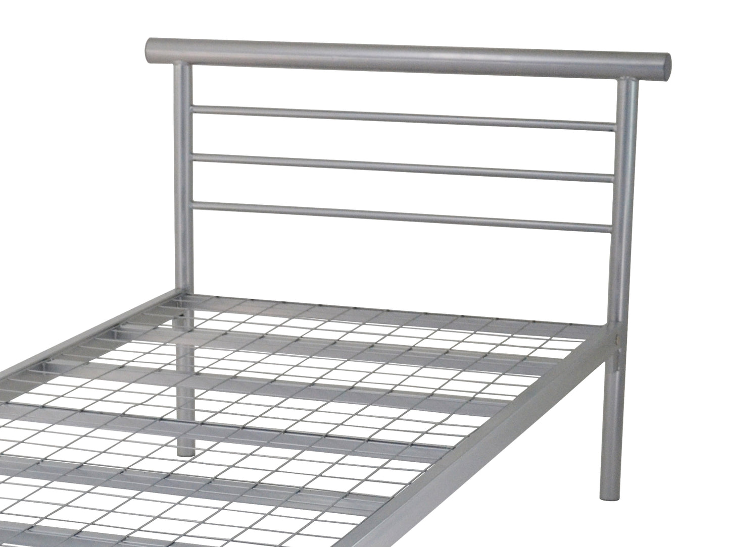 Contract Mesh Heavy Duty Metal Bed Frame in Silver