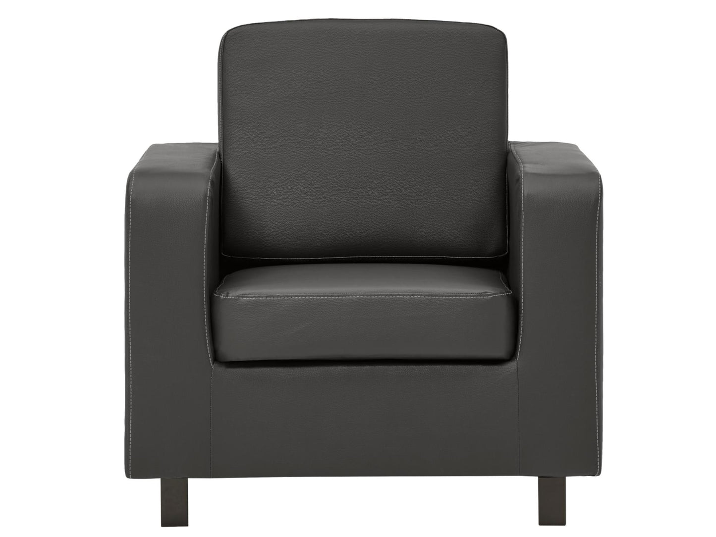 Lacey Sofa in Black Faux Leather