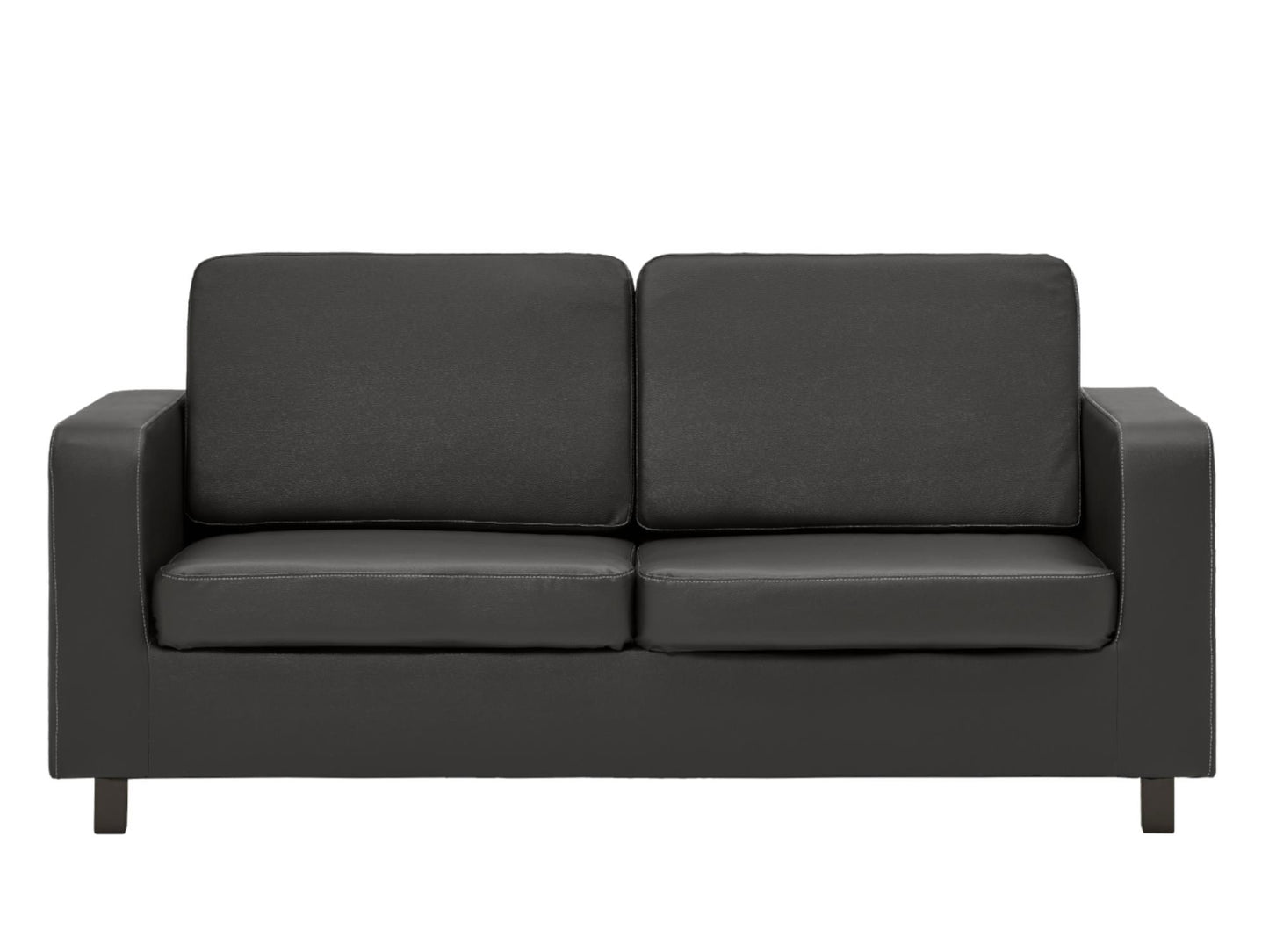 Lacey Sofa in Black Faux Leather
