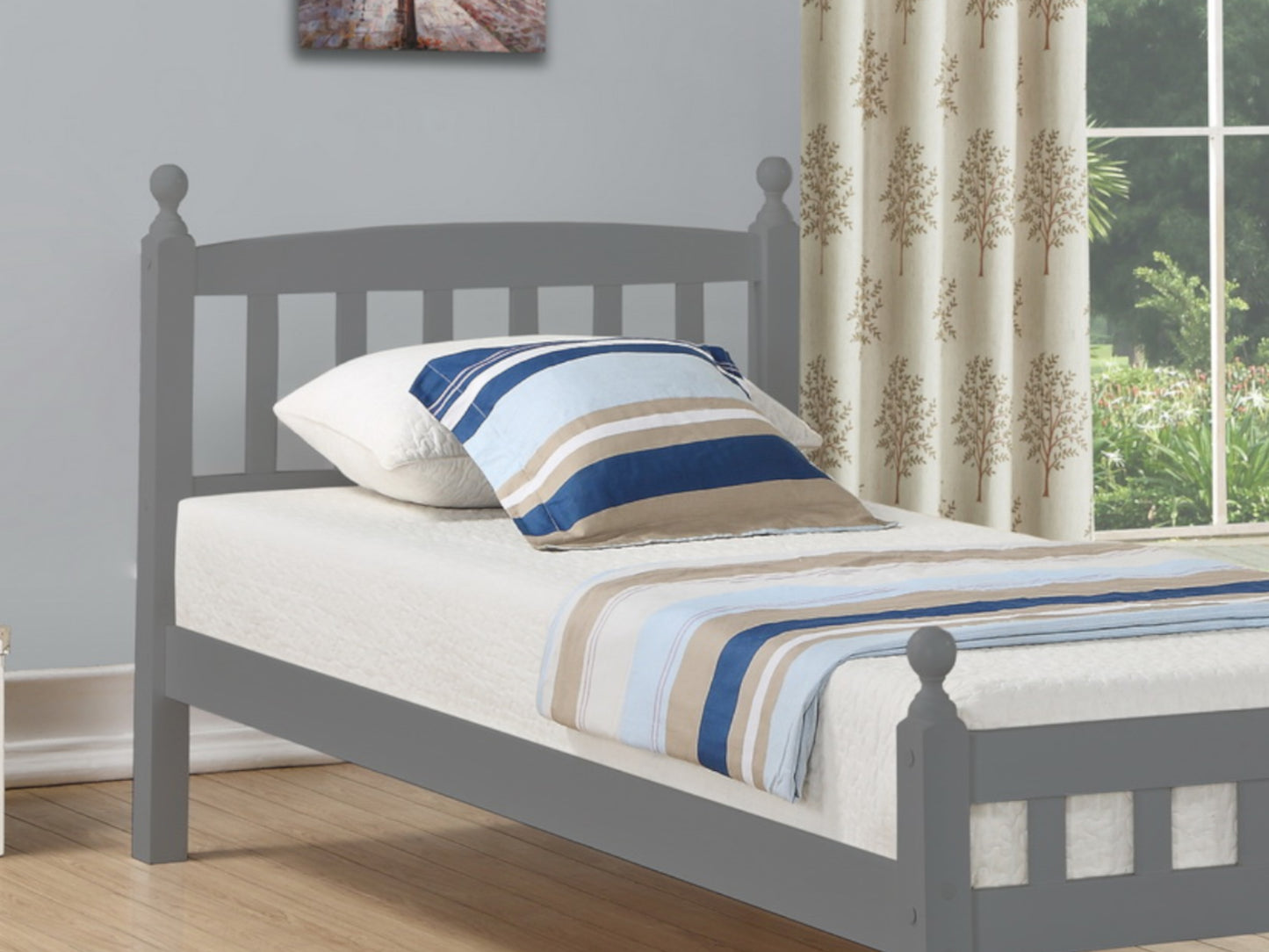 Jenson Wooden Bed Frame in Grey