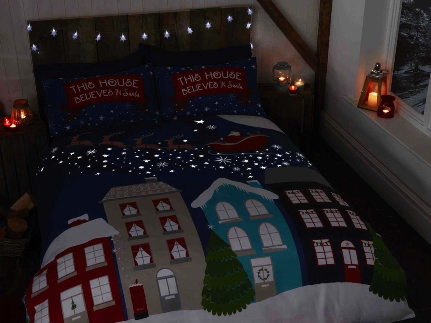 Midnight at Christmas Bedding Set Multi (glow in the dark)