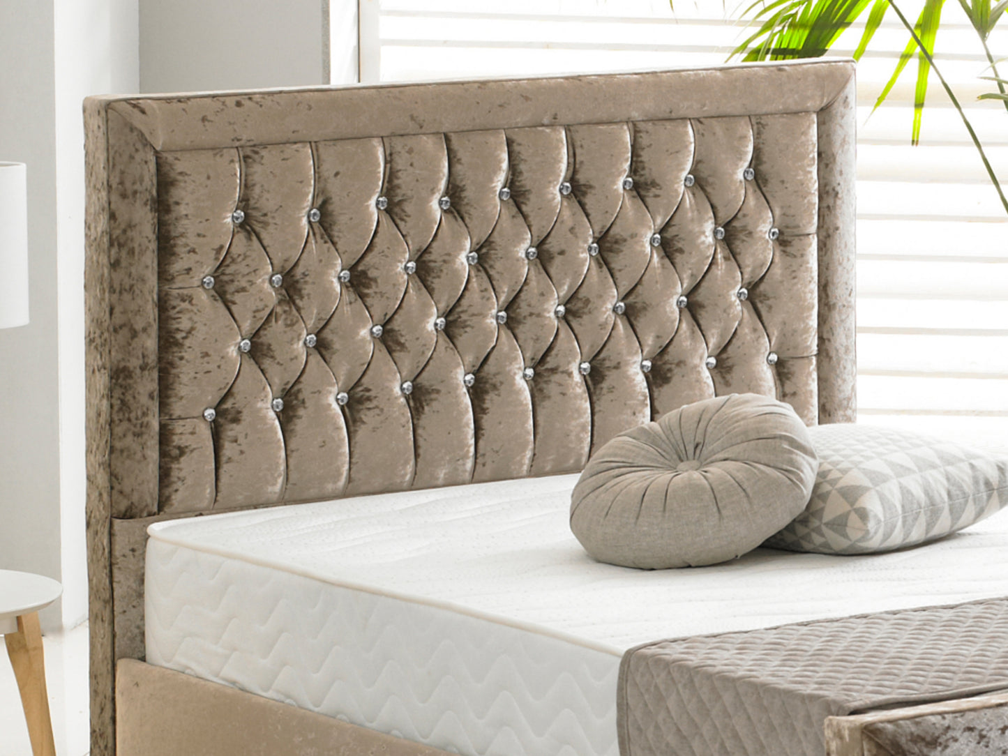 Sandringham Luxury Bed Frame in Crushed Mink