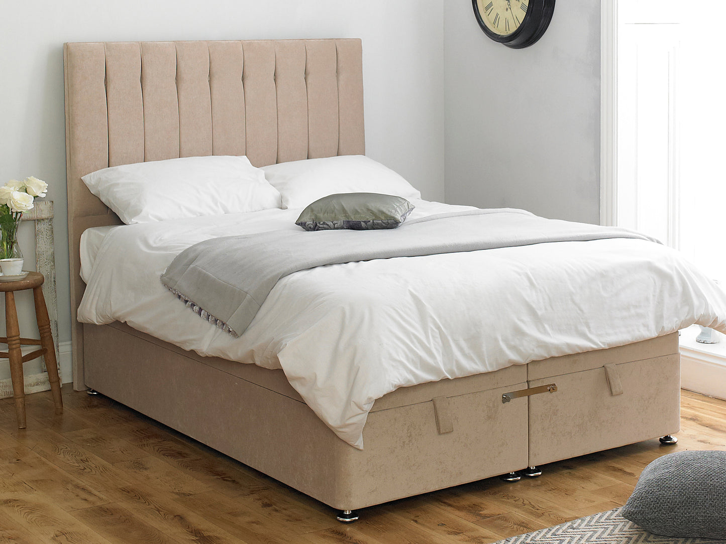 Shelly FS Ottoman Twix Opening Bed Base in Naples Stone