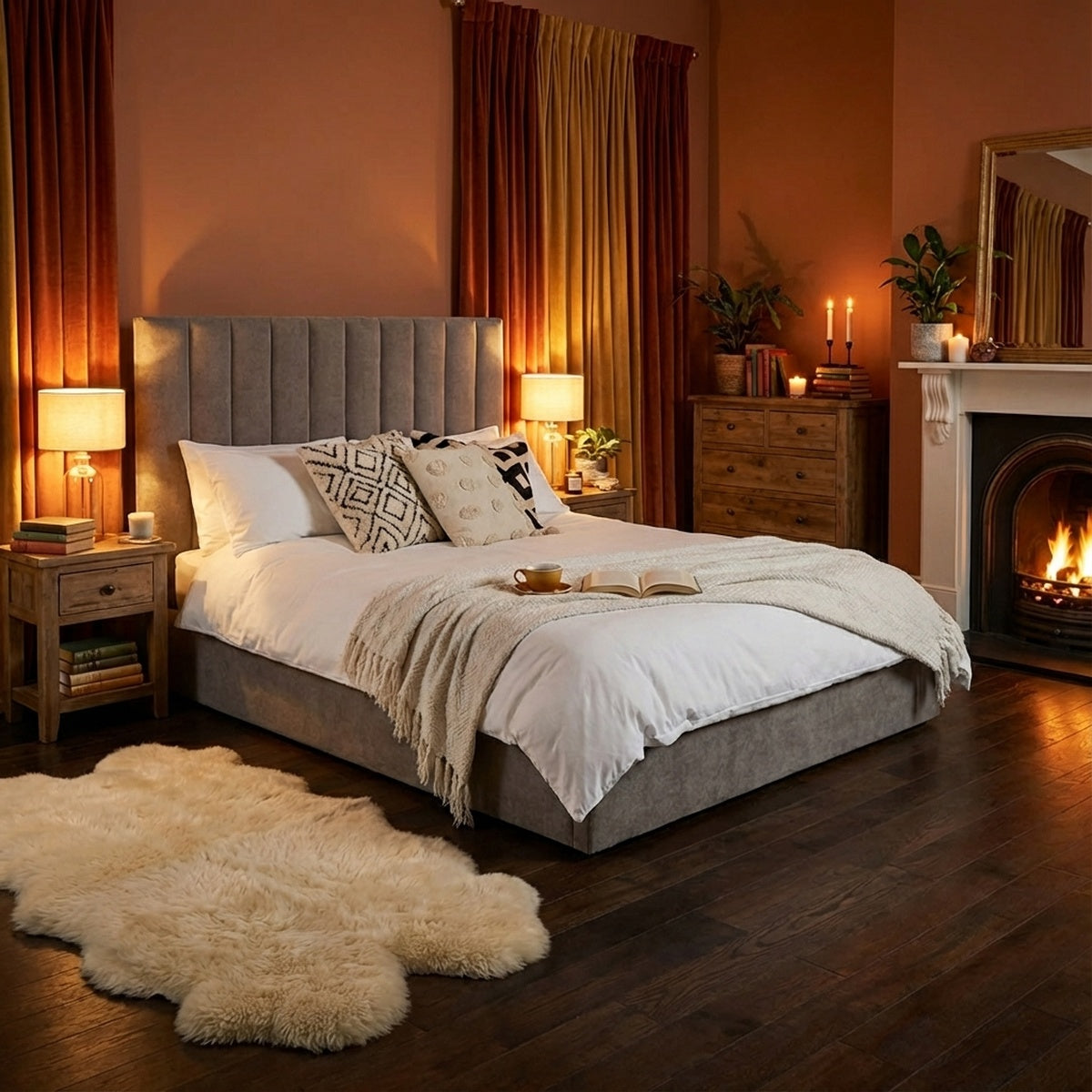 Eloise Bed Frame Chenille Grey