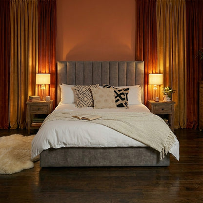 Eloise Bed Frame Chenille Grey