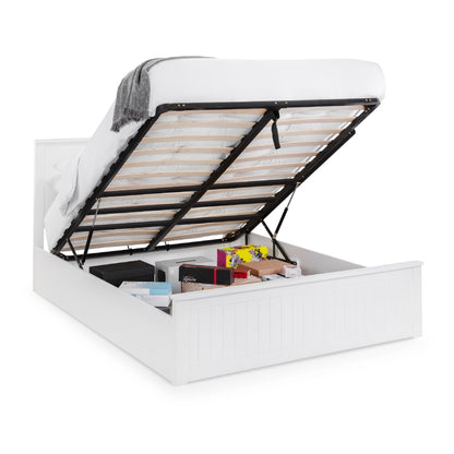 White bed with open storage compartment on a white background | Surf White
