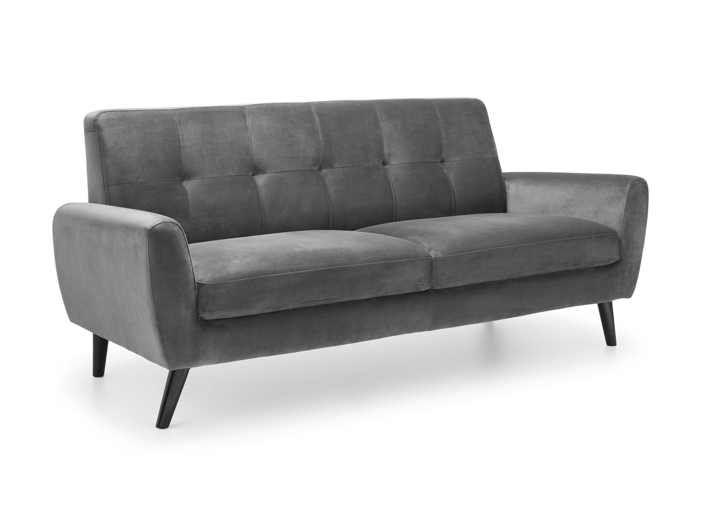 Monza Sofa and Sofa Bed in Dark Grey Velvet