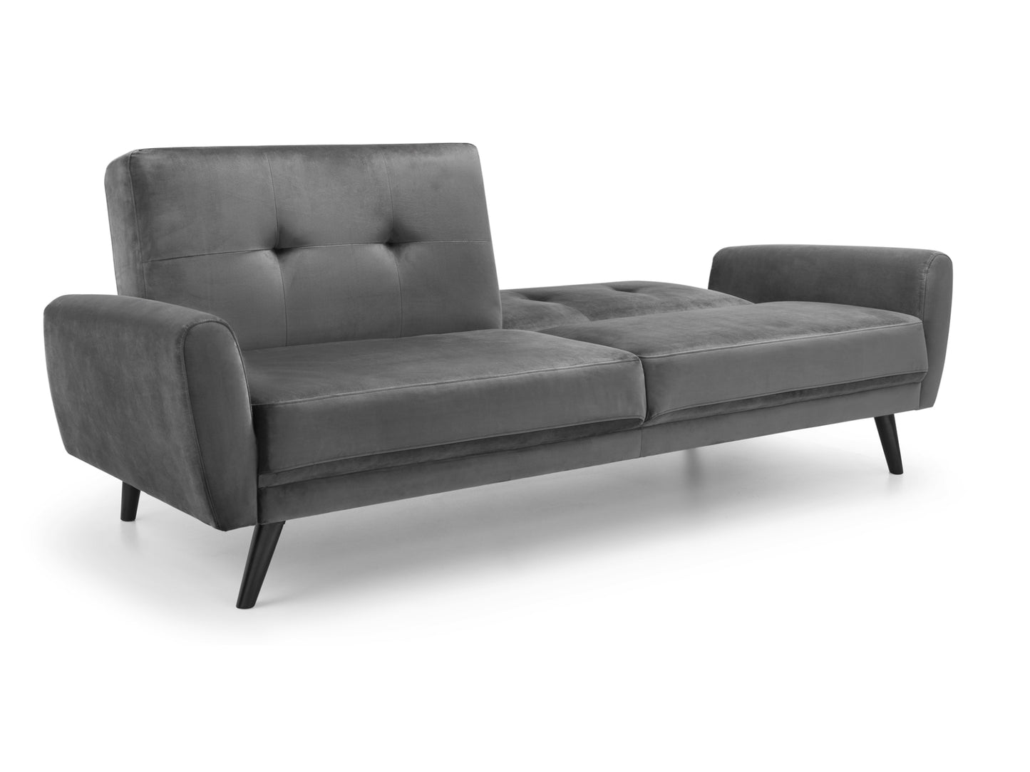 Monza Sofa and Sofa Bed in Dark Grey Velvet