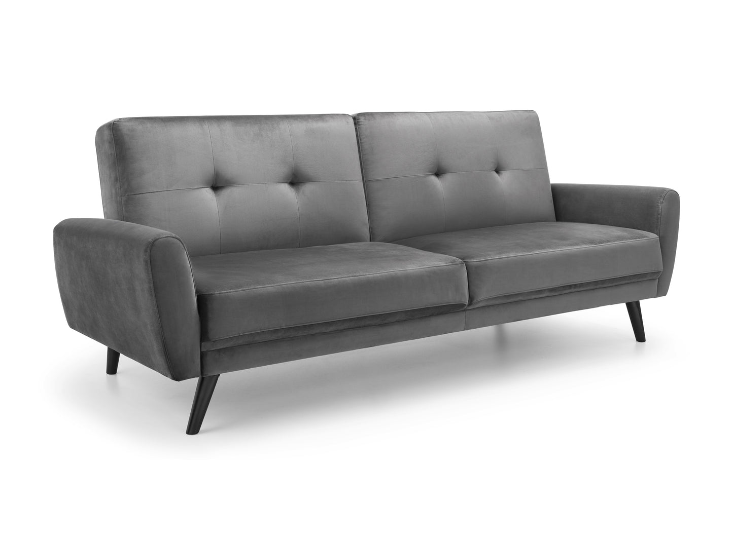 Monza Sofa and Sofa Bed in Dark Grey Velvet