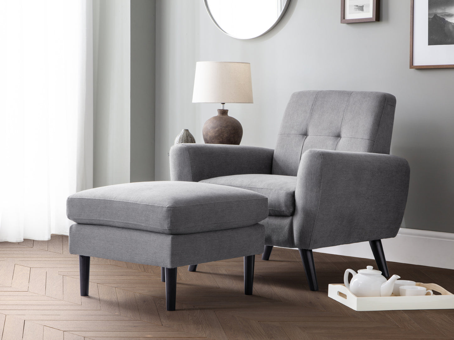 Monza Sofa and Sofa Bed in Grey Linen