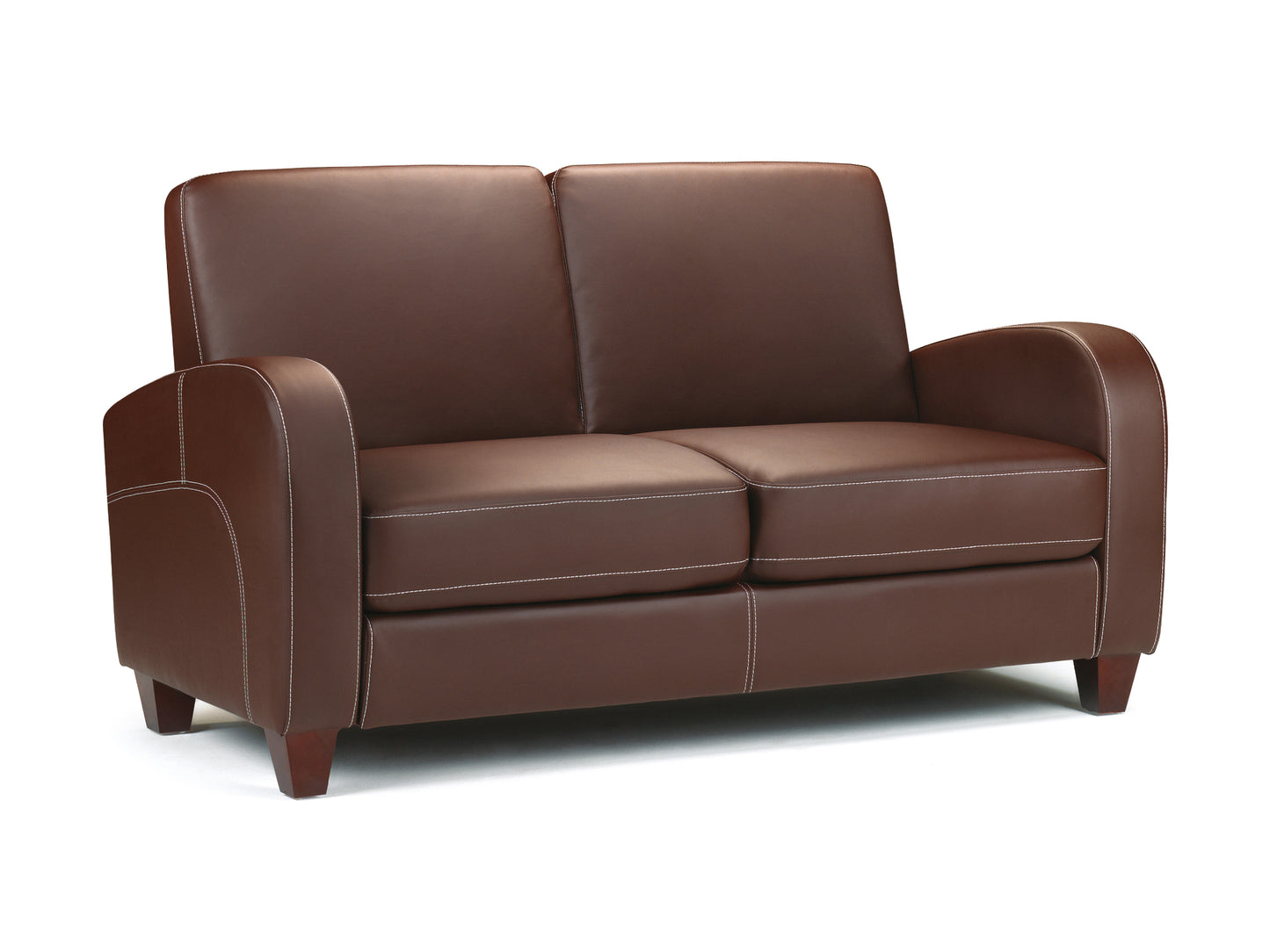 Vivo Sofa and Sofa Bed in Chestnut Faux Leather