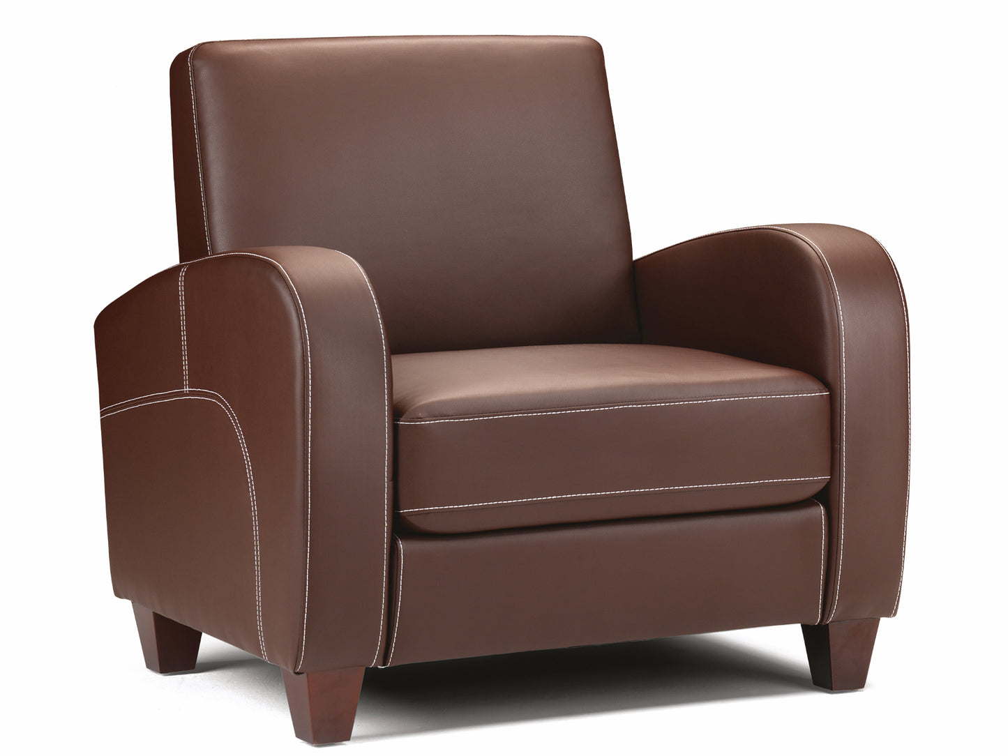 Vivo Sofa and Sofa Bed in Chestnut Faux Leather