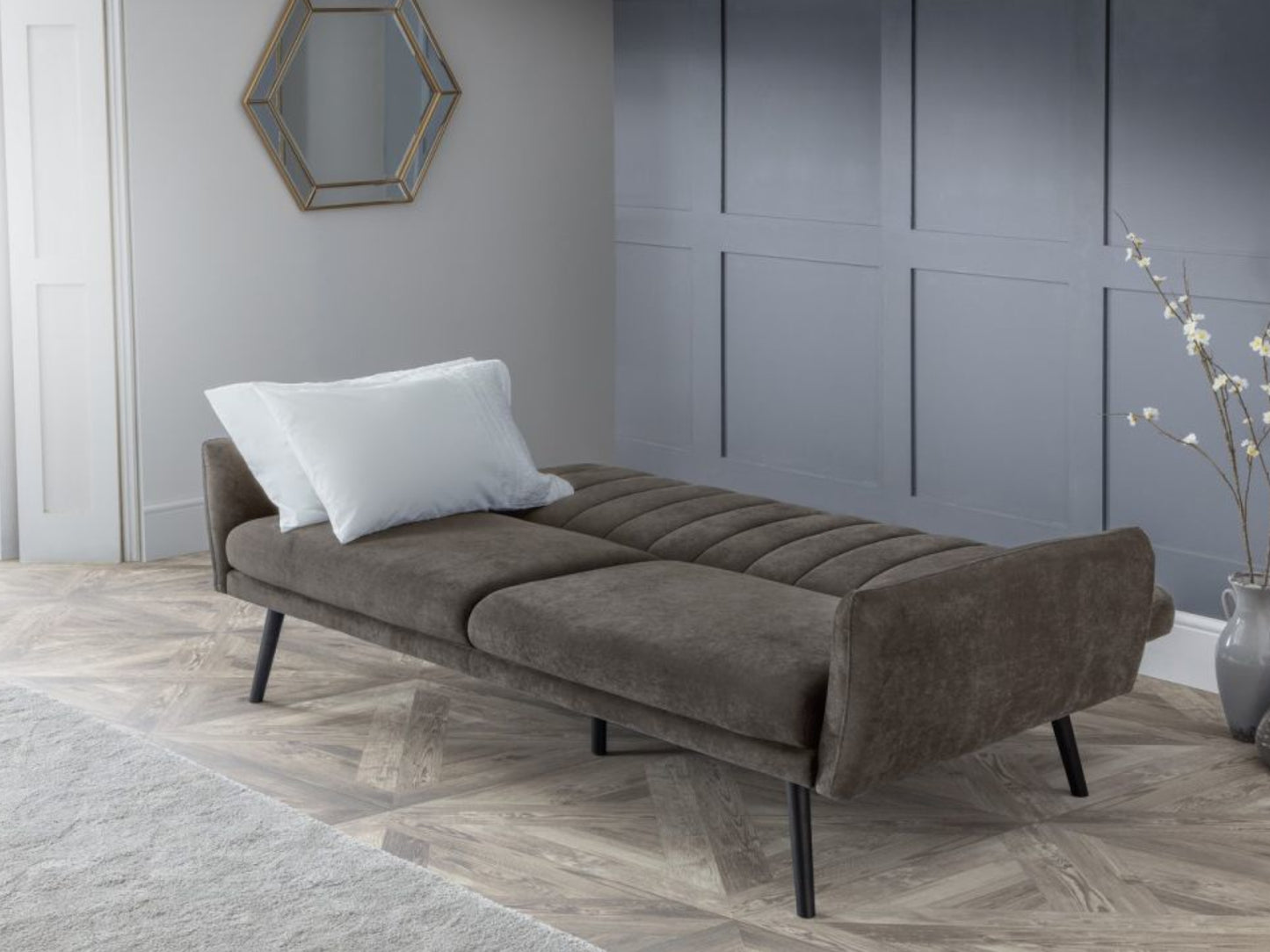 Afina Sofa Bed in Plush Grey