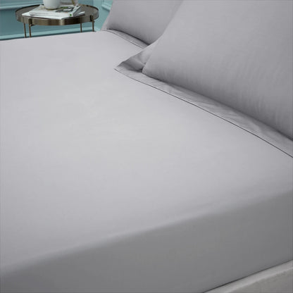Bianca 180TC Egyptian Cotton Fitted Sheet | Silver Grey