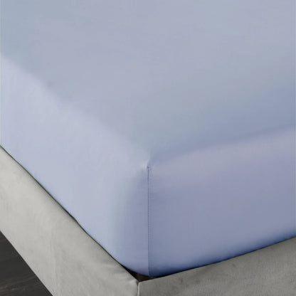 Bianca 400TC Cotton Sateen Fitted Sheet | Blue