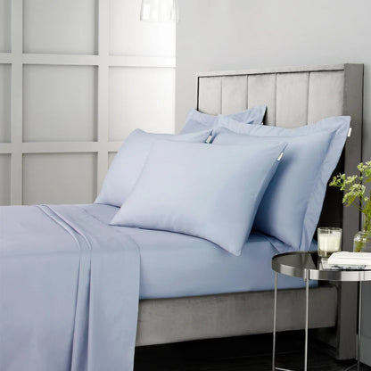 Bianca 400TC Cotton Sateen Fitted Sheet | Blue