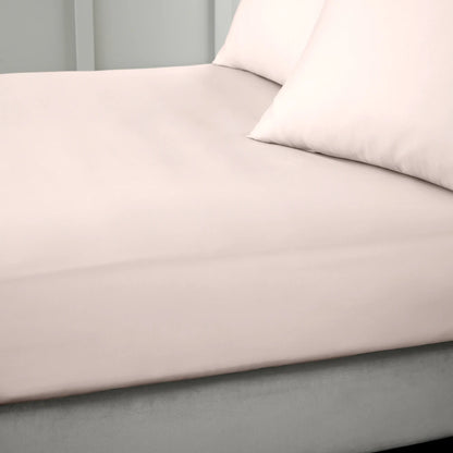 Bianca 400TC Cotton Sateen Fitted Sheet | Blush Pink