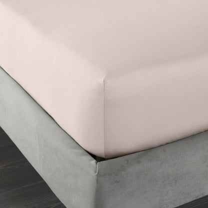 Bianca 400TC Cotton Sateen Fitted Sheet | Blush Pink