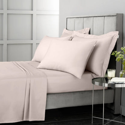 Bianca 400TC Cotton Sateen Fitted Sheet | Blush Pink
