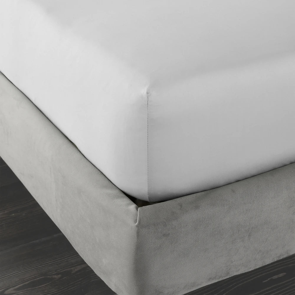 Bianca 400TC Cotton Sateen Fitted Sheet | Dove Grey