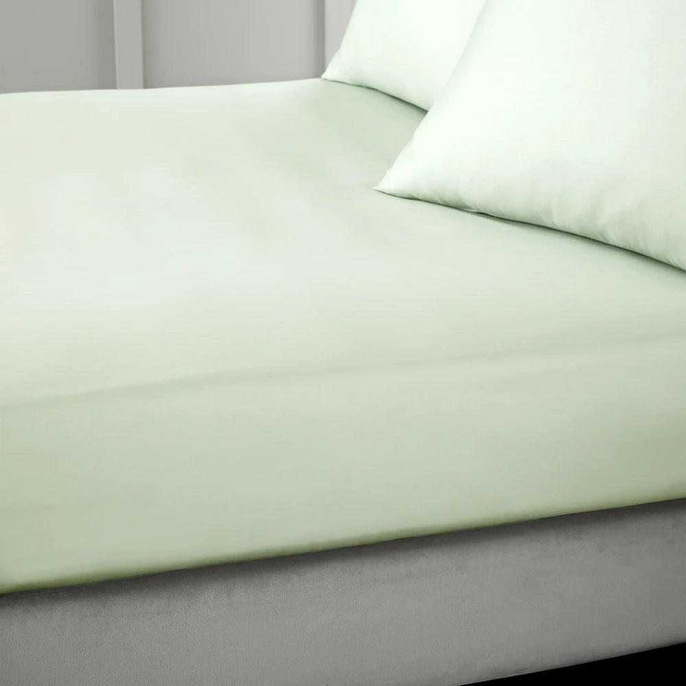 Bianca 400TC Cotton Sateen Fitted Sheet | Green