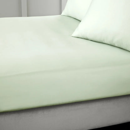 Bianca 400TC Cotton Sateen Fitted Sheet | Green