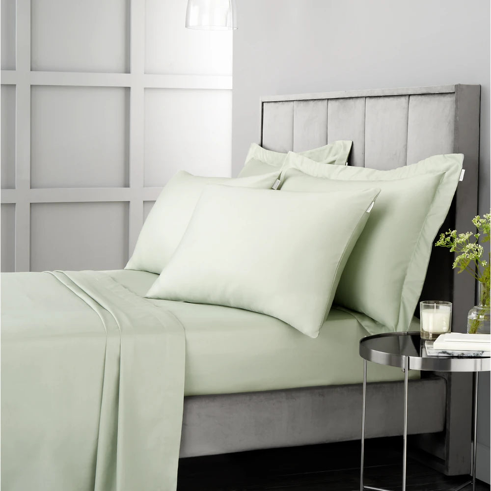 Bianca 400TC Cotton Sateen Fitted Sheet | Green